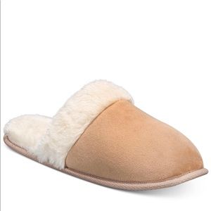 Charter club memory foam faux fur trimmed slipper